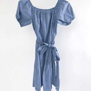 Zara Short A-line Dress Blue &White Stripe Size S